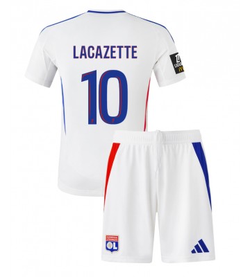 Olympique Lyonnais Alexandre Lacazette #10 Primera Equipación Niños 2024-25 Manga Corta (+ Pantalones cortos)